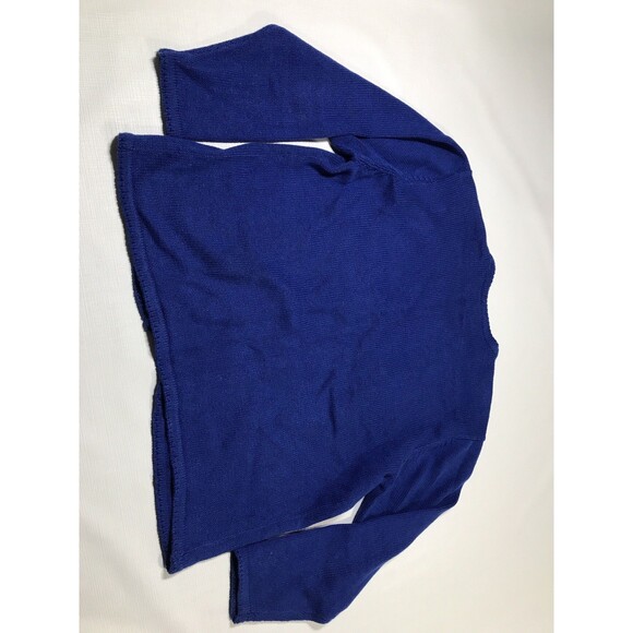 Vintage Crystal Kobe Heavy Knitted Christmas Snowmen Sweater Blue Size Medium - Picture 9 of 9